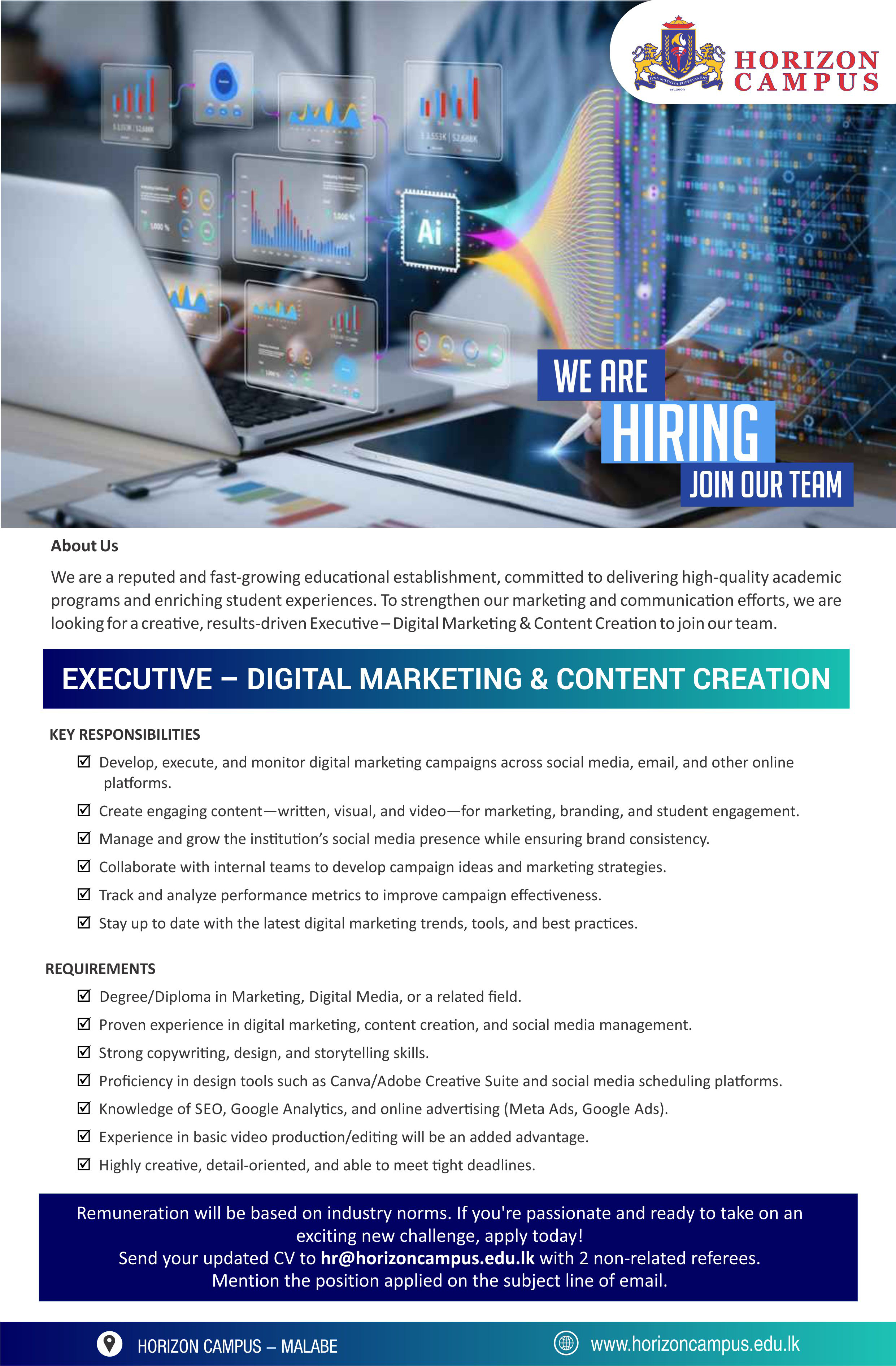 Executive - Digital Marketing & Content Creation